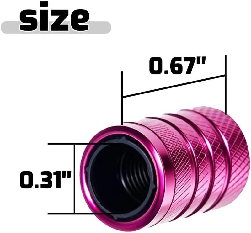 SYSDTTD 4-Piece Anodized Aluminum-Plastic Composite Tire Valve Stem Caps with Integrated Plastic Sleeve,Corrosion-Resistant and Universal Fit,Suitable for Cars, Trucks, and Motorcycles (Pink) - Image 3